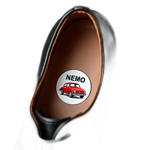 car, weapon, shoes, 3d render, photorealistic, close-up, black, leather transparent PNG cut-out