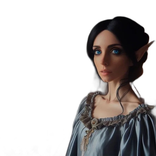 dress, fantasy art, concept art, 3d render, photorealistic, regal, figure, striking transparent PNG cut-out