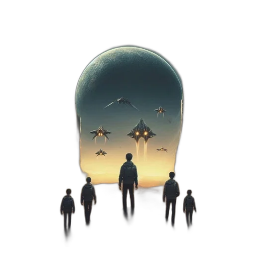 umbrella, mask, concept art, pixel art, comic book art, fantasy art, outer space, fog transparent PNG cut-out