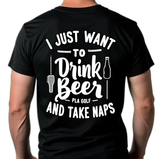 black, t-shirt, white, graphic, design, reads, just, want transparent PNG cut-out