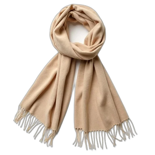 earth tones, golden, beige, scarf, subtle, pattern, fringed, edges transparent PNG cut-out