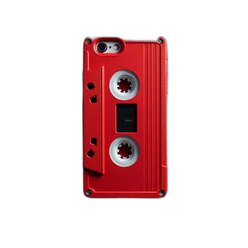 red, cassette, tape, case transparent PNG cut-out