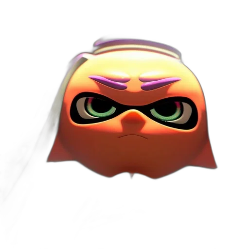 mask, robot, face, weapon, 3d render, concept art, vaporwave, animated transparent PNG cut-out