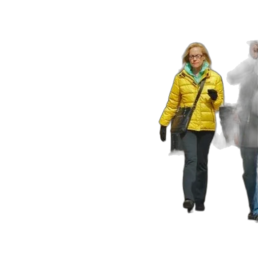 jacket, 3d render, concept art, photorealistic, snow, fog, man, yellow transparent PNG cut-out