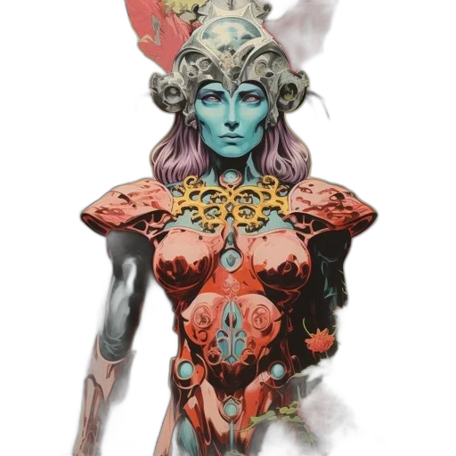 jewelry, mask, staff, crown, fantasy art, concept art, comic book art, 3d render transparent PNG cut-out
