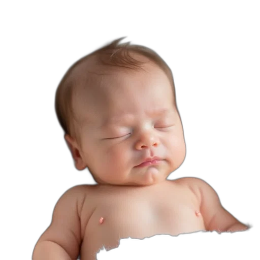 face, photorealistic, 3d render, oil painting, newborn, baby, closed, eyes transparent PNG cut-out