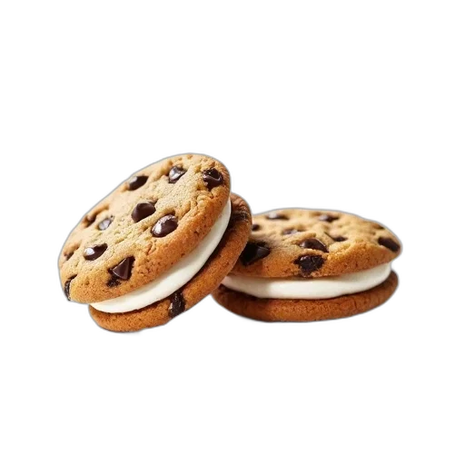 food, animal, photorealistic, 3d render, two, chocolate, chip, cookies transparent PNG cut-out