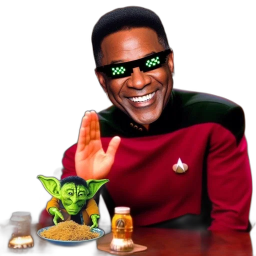 food, outer space, image, combines, star, wars, yoda, eating transparent PNG cut-out