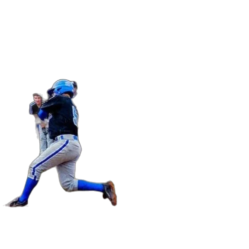 creature, animal, baseball, player, blue, uniform, swings, pitch transparent PNG cut-out