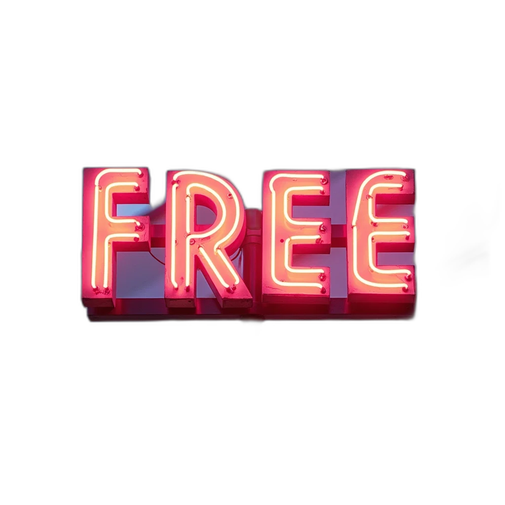 3d render, vaporwave, second, image, close-up, free, sign, first transparent PNG cut-out