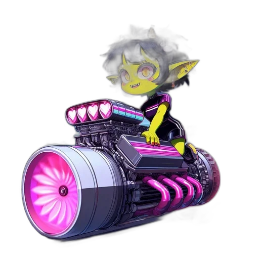 weapon, car, creature, robot, concept art, cyberpunk, 3d render, vaporwave transparent PNG cut-out