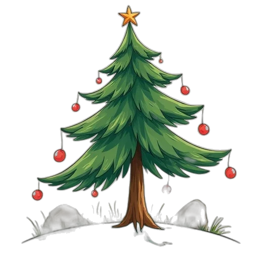 tree, quirky, cartoon, doodle, style, pine, creative, illustrated transparent PNG cut-out