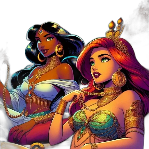 jewelry, comic book art, fantasy art, concept art, underwater, fire, neon lights, sunset transparent PNG cut-out