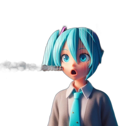 robot, staff, creature, weapon, 3d render, anime, concept art, vaporwave transparent PNG cut-out