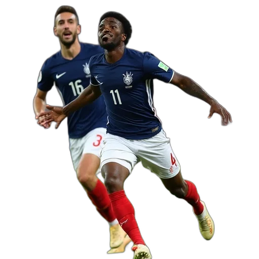 france, neymon, celebrates, second, goal, teammate, nicolas, laca transparent PNG cut-out
