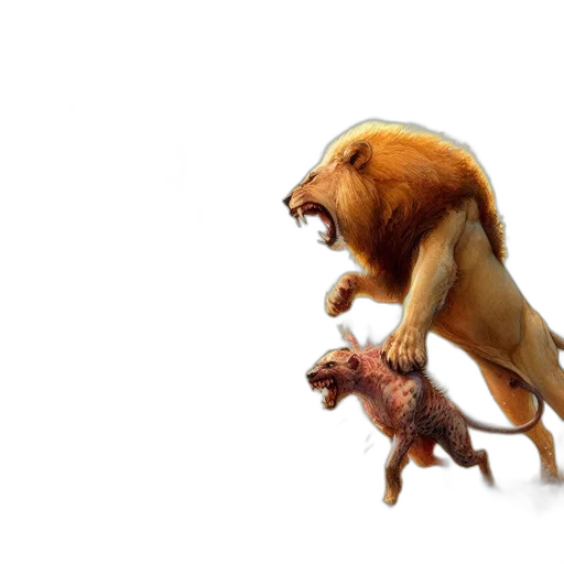 animal, creature, concept art, 3d render, photorealistic, fantasy art, illustration, leonine transparent PNG cut-out