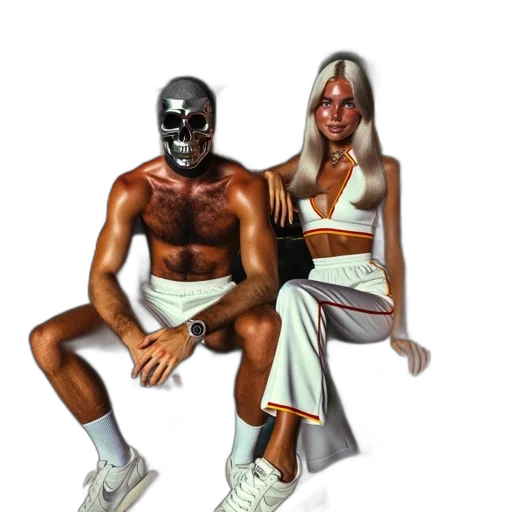 mask, shoes, face, concept art, comic book art, photorealistic, vaporwave, fire transparent PNG cut-out