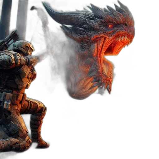 dragon, creature, concept art, fantasy art, 3d render, photorealistic, fire, dense transparent PNG cut-out