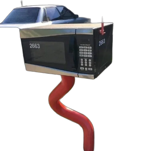 car, robot, weapon, staff, 3d render, concept art, creative, mailbox transparent PNG cut-out