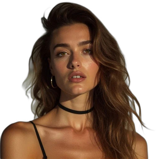 hair, jewelry, face, dress transparent PNG cut-out