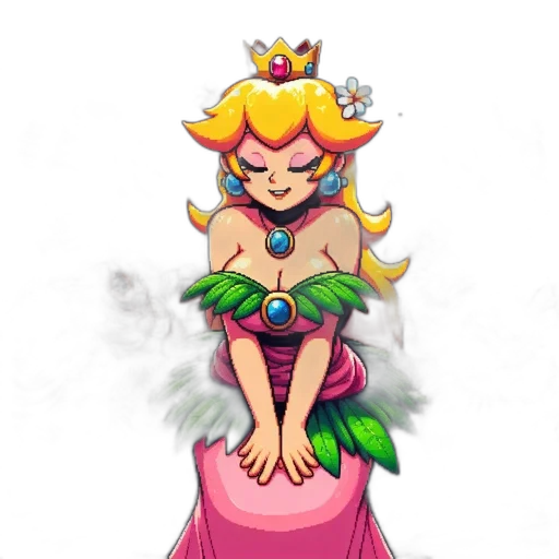 crown, dress, staff, concept art, pixel art, fantasy art, 3d render, princess transparent PNG cut-out