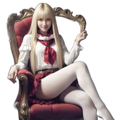 furniture, dress, staff, hair, anime, concept art, fantasy art, photorealistic transparent PNG cut-out