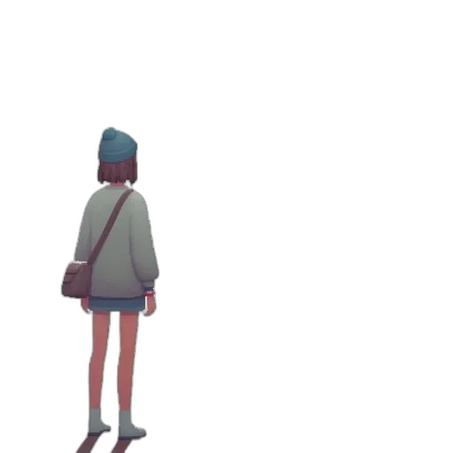 jacket, hat, dress, robot, concept art, 3d render, pixel art, vaporwave transparent PNG cut-out