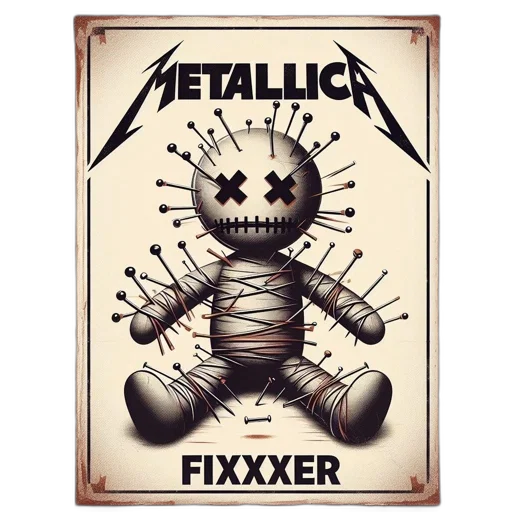 robot, weapon, pixel art, metallica, master, puppets, album, cover transparent PNG cut-out