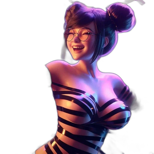 dress, concept art, fantasy art, photorealistic, anime, neon lights, animated, female transparent PNG cut-out