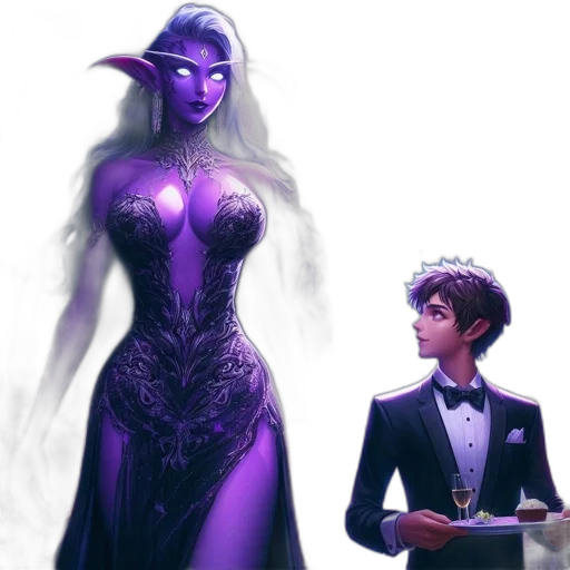 dress, concept art, fantasy art, comic book art, 3d render, neon lights, blue, enchanting transparent PNG cut-out