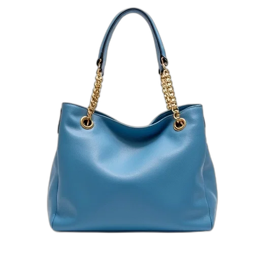 blue, pastel, handbag, shiny, surface, gold, chain, handle transparent PNG cut-out