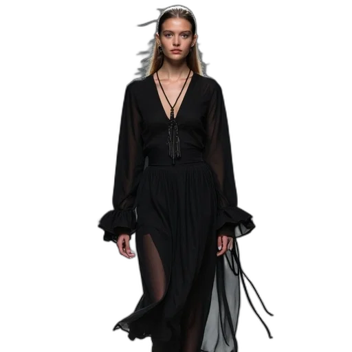 dress, concept art, dark, monochrome transparent PNG cut-out