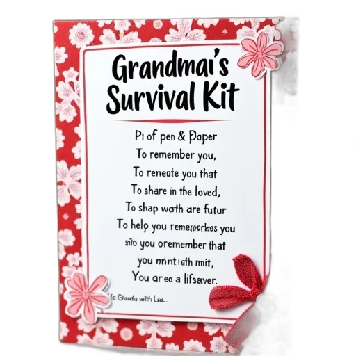 handmade, card, red, white, floral, pattern, featuring, poem transparent PNG cut-out