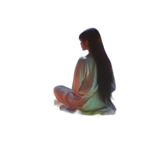 hair, dress, creature, jewelry, vaporwave, 3d render, oil painting, photorealistic transparent PNG cut-out