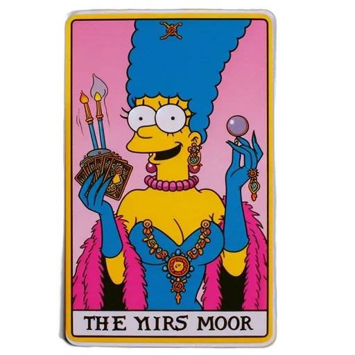 staff, marge, simpson, featured, surreal, tarot, scene, adorned transparent PNG cut-out