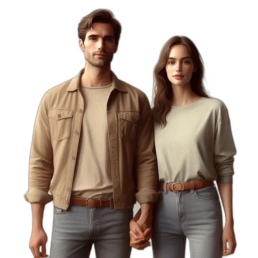jacket, photorealistic, concept art, forest, earth tones, golden, dark, two transparent PNG cut-out