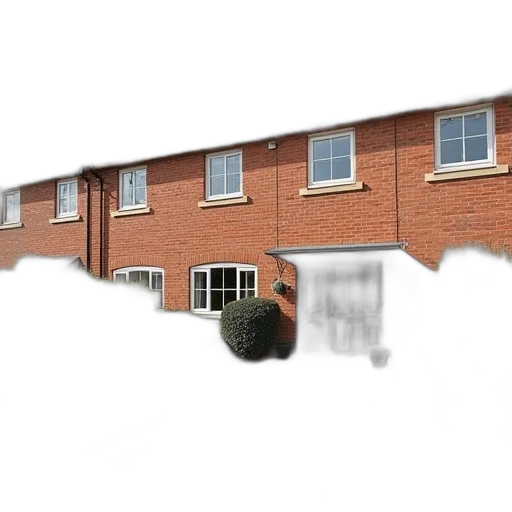 building, 3d render, photorealistic, bedrooms, terraced, house, rent, old transparent PNG cut-out