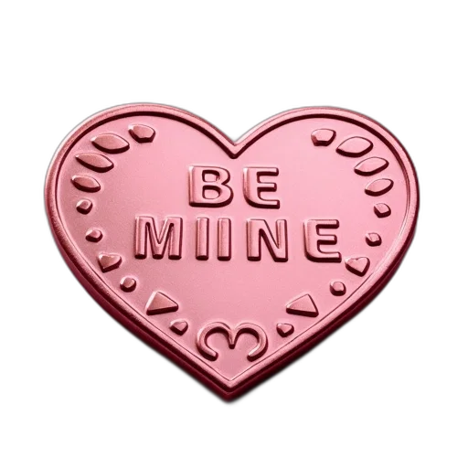 coin, says, mine, valentine, pink, heart transparent PNG cut-out