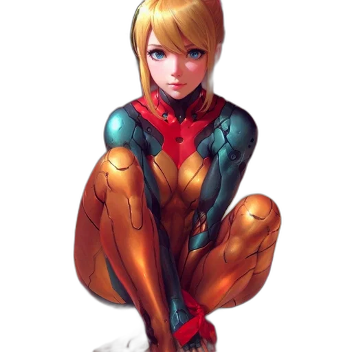 dress, robot, comic book art, concept art, pixel art, fantasy art, red, golden transparent PNG cut-out
