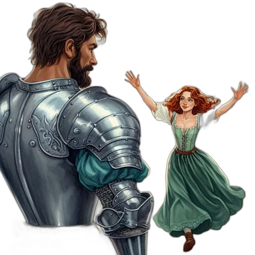 sword, dress, concept art, fantasy art, comic book art, pixel art, underwater, forest transparent PNG cut-out