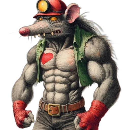 animal, creature, hat, robot, concept art, comic book art, fantasy art, cyberpunk transparent PNG cut-out