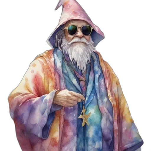 staff, hat, jacket, dragon, fantasy art, concept art, pixel art, watercolor transparent PNG cut-out