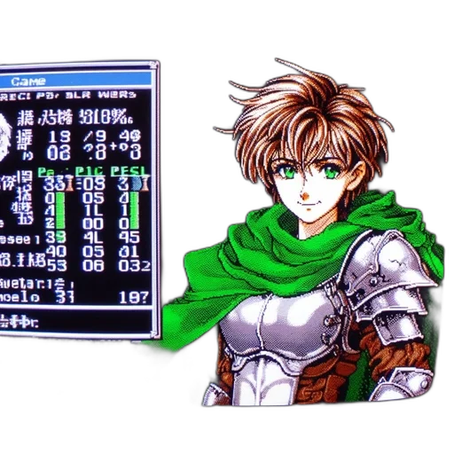 pixel art, concept art, fantasy art, green, monochrome, in-game, screenshot, displays transparent PNG cut-out