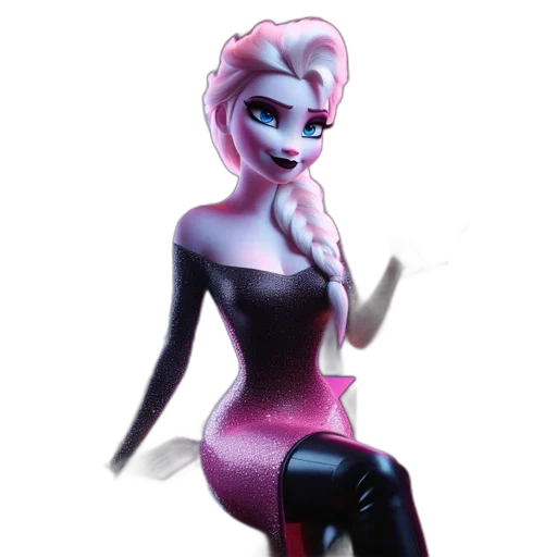robot, dress, staff, concept art, fantasy art, 3d render, comic book art, neon lights transparent PNG cut-out