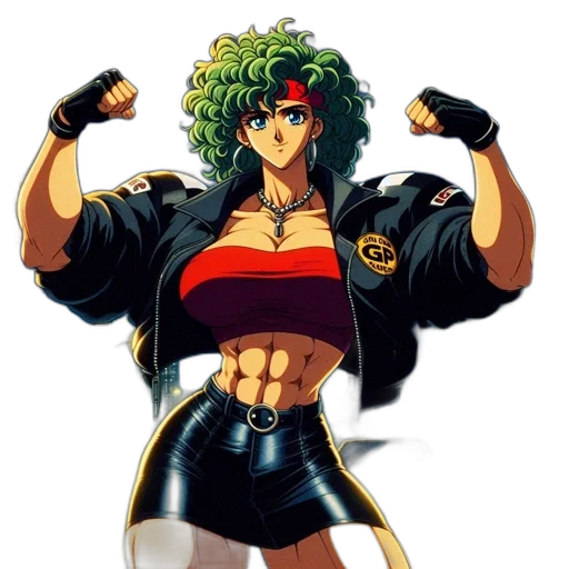 comic book art, concept art, anime, pixel art, animated, female, character, curly transparent PNG cut-out