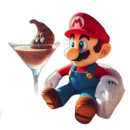 food, hat, 3d render, concept art, pixel art, photorealistic, mario, action transparent PNG cut-out