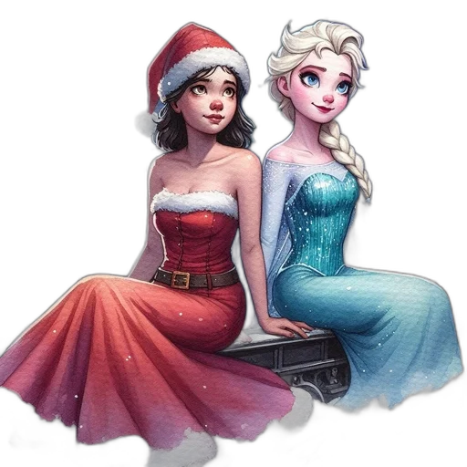 dress, concept art, fantasy art, 3d render, pixel art, snow, underwater, two transparent PNG cut-out