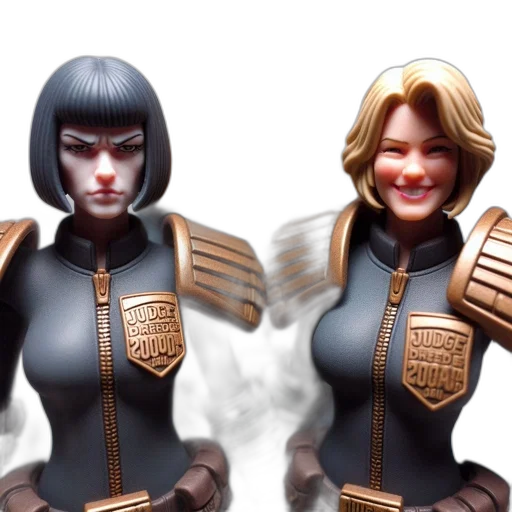 3d render, concept art, comic book art, fantasy art, three, action, figures, two transparent PNG cut-out