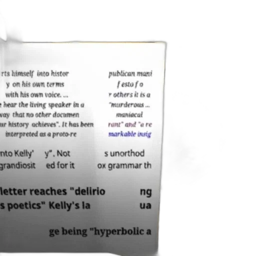text, excerpt, discussing, kelly, grandiosity, delirious, poetics, focus transparent PNG cut-out