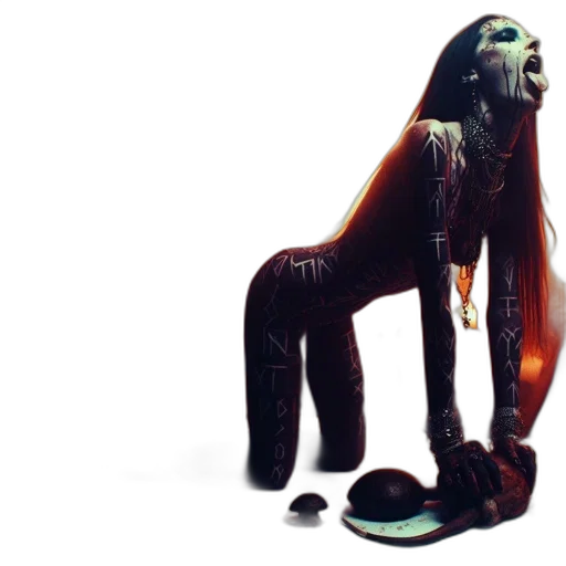 creature, hair, animal, jewelry, 3d render, concept art, fantasy art, photorealistic transparent PNG cut-out